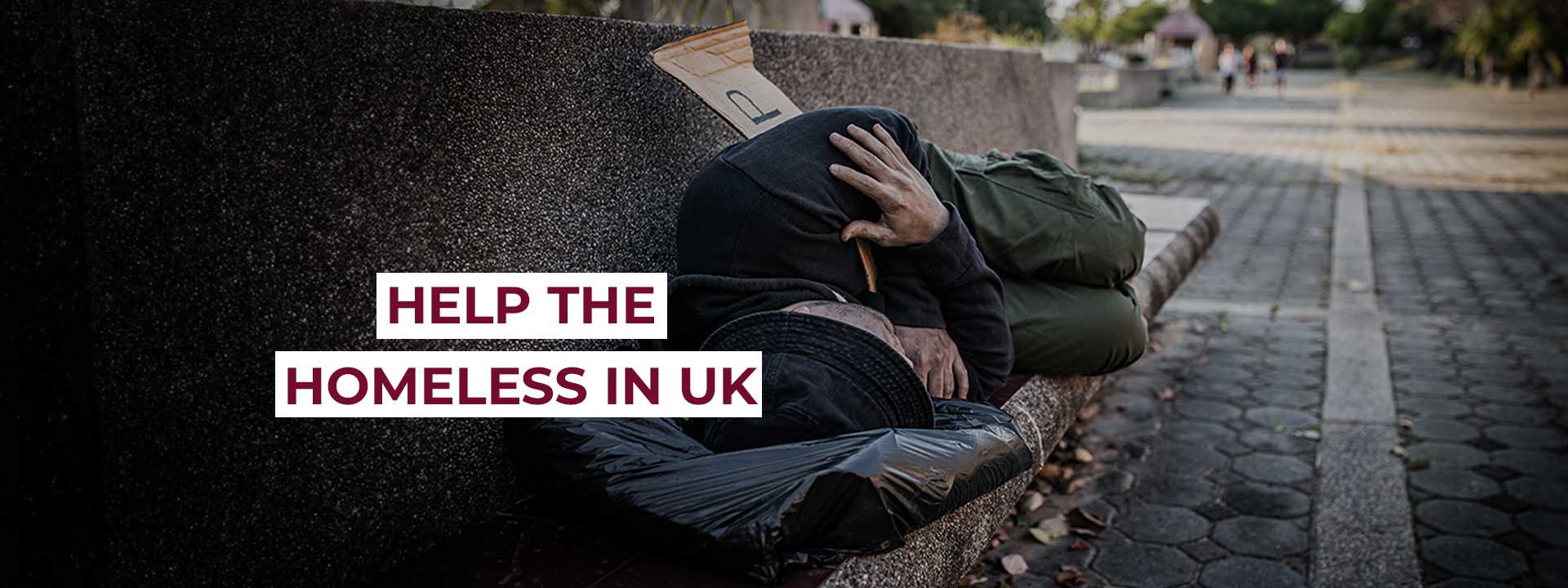 Website banner Help The Homeless in UK